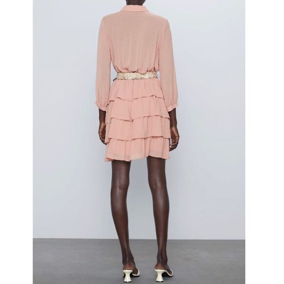 LAST 1!🔥ZARA BELTED DOTTED MESH DRESS - Picture 15 of 16